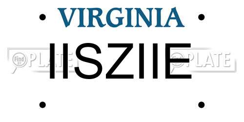 IISZIIE Virginia License Plate