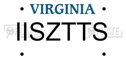 IISZTTS Virginia License Plate