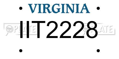 IIT2228 Virginia License Plate