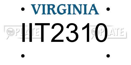 IIT2310 Virginia License Plate