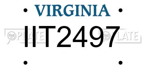 IIT2497 Virginia License Plate