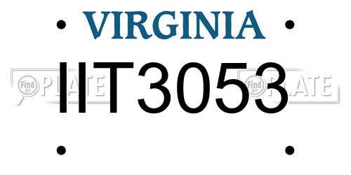 IIT3053 Virginia License Plate