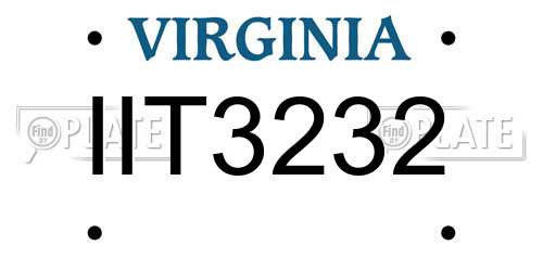 IIT3232 Virginia License Plate