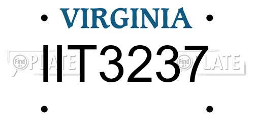 IIT3237 Virginia License Plate