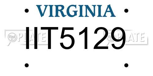 IIT5129 Virginia License Plate