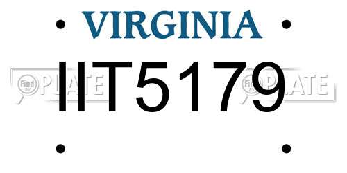 IIT5179 Virginia License Plate