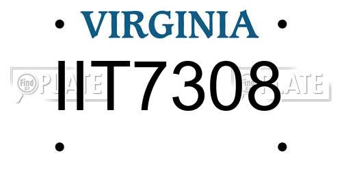 IIT7308 Virginia License Plate