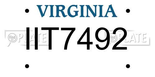 IIT7492 Virginia License Plate