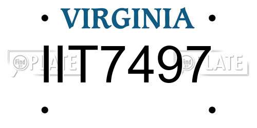 IIT7497 Virginia License Plate