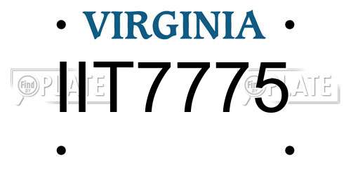 IIT7775 Virginia License Plate
