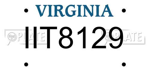 IIT8129 Virginia License Plate