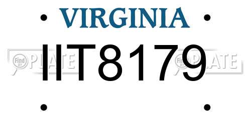 IIT8179 Virginia License Plate