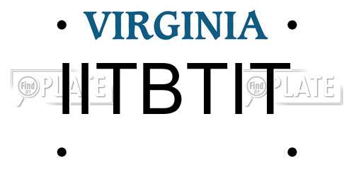 IITBTIT Virginia License Plate
