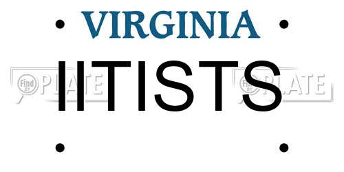IITISTS Virginia License Plate
