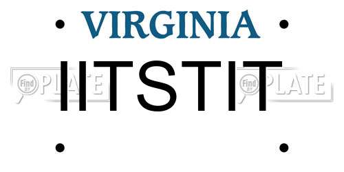 IITSTIT Virginia License Plate