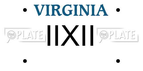 IIXII Virginia License Plate