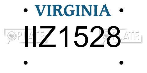 IIZ1528 Virginia License Plate