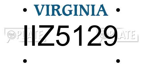 IIZ5129 Virginia License Plate