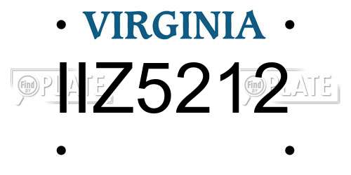 IIZ5212 Virginia License Plate
