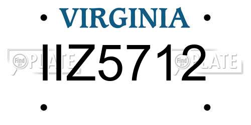 IIZ5712 Virginia License Plate