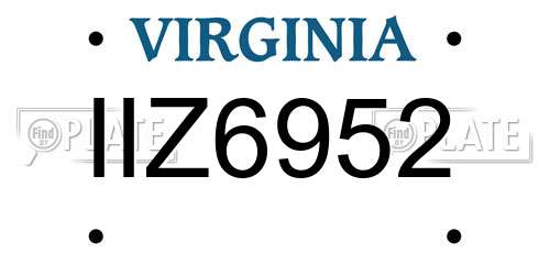 IIZ6952 Virginia License Plate