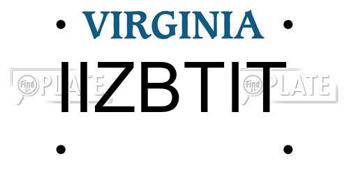 IIZBTIT Virginia License Plate