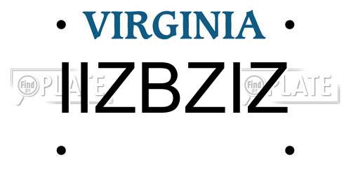 IIZBZIZ Virginia License Plate