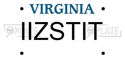 IIZSTIT Virginia License Plate