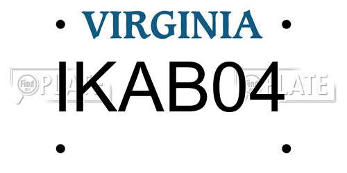 IKAB04 Virginia License Plate