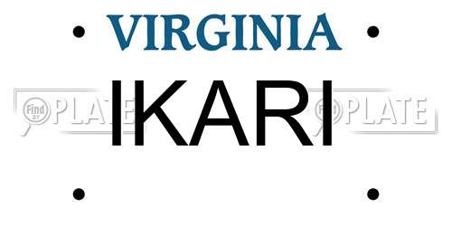 IKARI Virginia License Plate