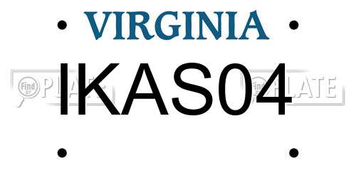 IKAS04 Virginia License Plate