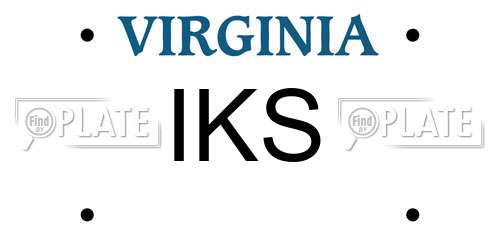 IKS Virginia License Plate
