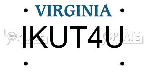 IKUT4U Virginia License Plate
