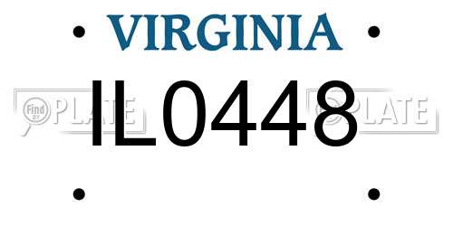 IL0448 Virginia License Plate