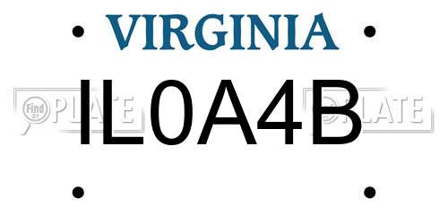 IL0A4B Virginia License Plate
