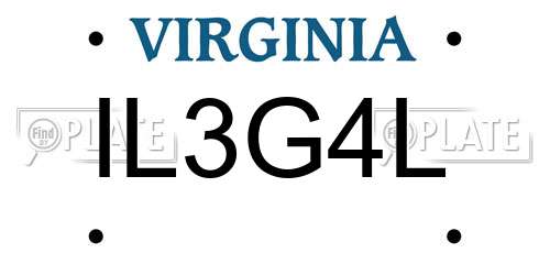 IL3G4L Virginia License Plate