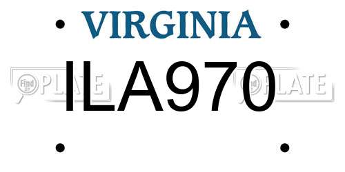 ILA970 Virginia License Plate