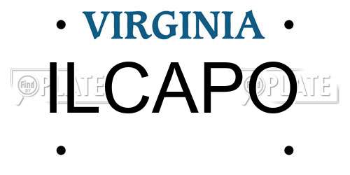 ILCAPO Virginia License Plate