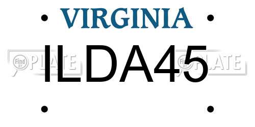 ILDA45 Virginia License Plate