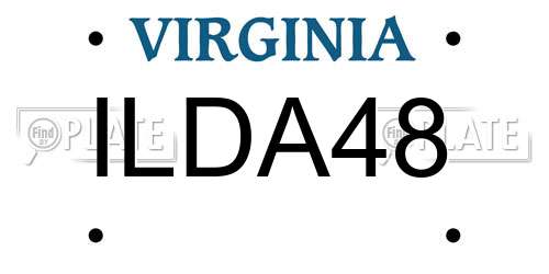 ILDA48 Virginia License Plate
