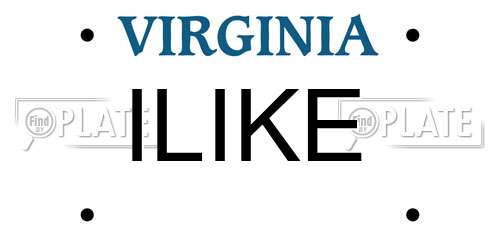 ILIKE Virginia License Plate