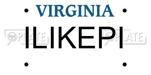ILIKEPI Virginia License Plate