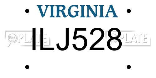 ILJ528 Virginia License Plate