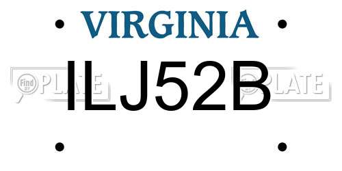 ILJ52B Virginia License Plate