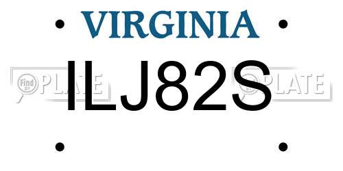 ILJ82S Virginia License Plate