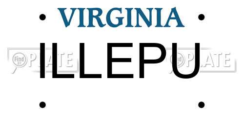 ILLEPU Virginia License Plate