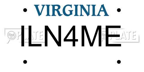 ILN4ME Virginia License Plate