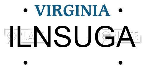 ILNSUGA Virginia License Plate
