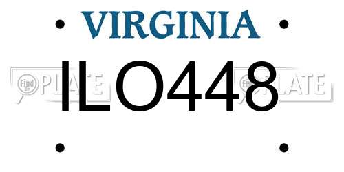 ILO448 Virginia License Plate