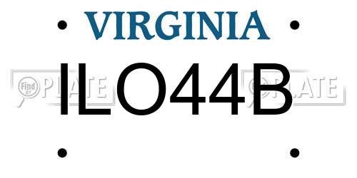 ILO44B Virginia License Plate